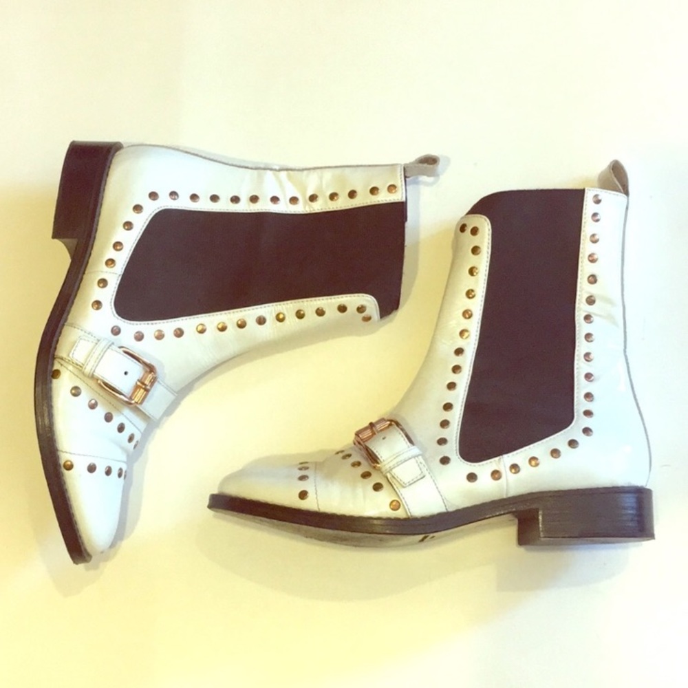 Opening Ceremony White Leather Luxor Ankle Boot